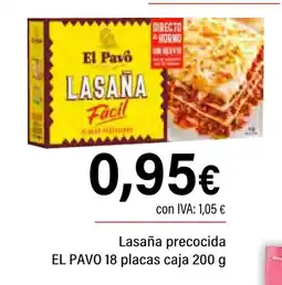 Cash Ifa EL PAVO Lasaña precocida 18 placas caja oferta