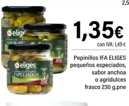 Cash Ifa IFA ELIGES Pepinillos pequeños especiados, sabor anchoa o agridulces frasco oferta