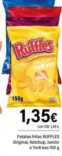 Cash Ifa RUFFLES Patatas fritas Original, Ketchup, Jamón o York'eso oferta