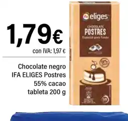 Cash Ifa IFA ELIGES Chocolate negro Postres 55% cacao tableta oferta