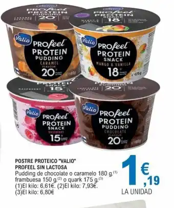 E.Leclerc "Valio" Profeel Sin Lactosa Postre Proteico 180/150/175g oferta