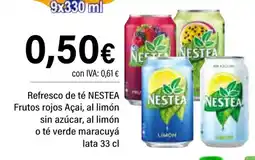 Cash Ifa NESTEA Refresco de té Frutos rojos Açai, al limón sin azúcar, al limón o té verde maracuyá lata oferta