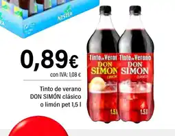 Cash Ifa DON SIMÓN Tinto de verano clásico o limón pet oferta