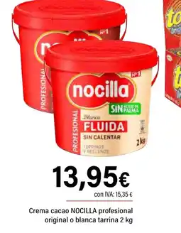 Cash Ifa NOCILLA Crema cacao profesional original o blanca tarrina oferta