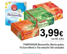 Cash Ifa POMPADOUR Manzanilla, Menta-poleo, Té Euro-Blend o Tila estuche 100 unidades oferta