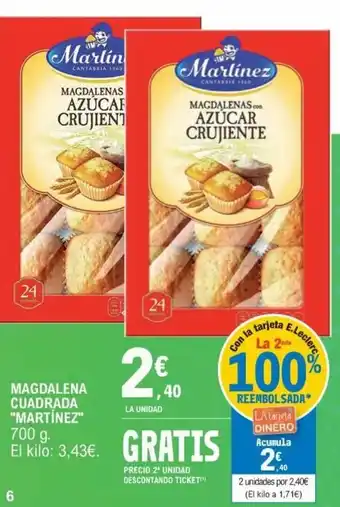 E.Leclerc "Martínez" Magdalena Cuadrada 700g oferta
