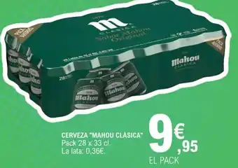 E.Leclerc "Mahou Clásica" Cerveza 28x33 cl. oferta