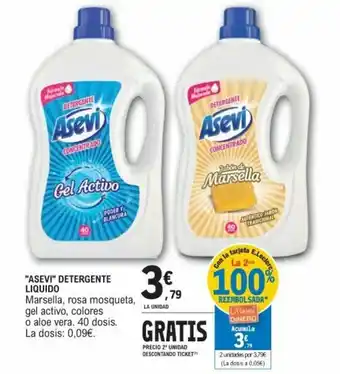 E.Leclerc "Asevi" Detergente Liquido 40 dosis oferta