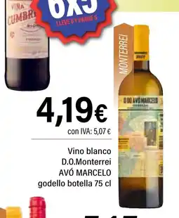 Cash Ifa AVÓ MARCELO Vino blanco D.O.Monterrei godello botella oferta