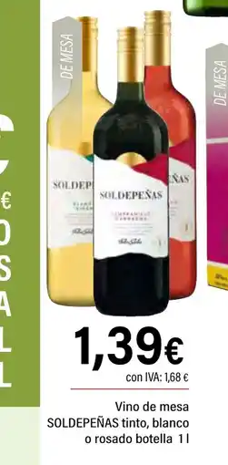 Cash Ifa SOLDEPEÑAS Vino de mesa tinto, blanco o rosado botella oferta