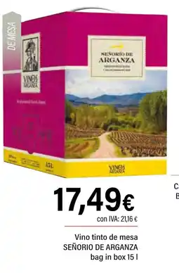Cash Ifa SEÑORIO DE ARGANZA Vino tinto de mesa oferta