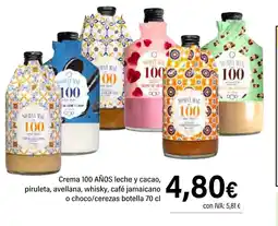 Cash Ifa 100 AÑOS Crema leche y cacao, piruleta, avellana, whisky, café jamaicano o choco/cerezas botella oferta