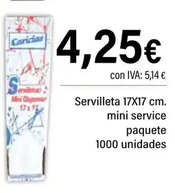 Cash Ifa Servilleta mini service paquete 1000 unidades oferta