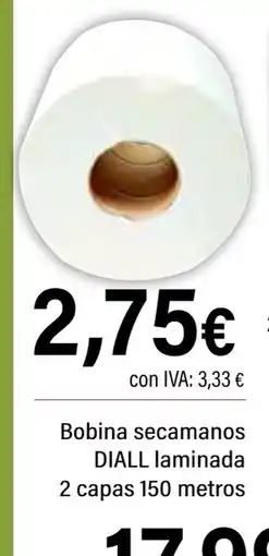 Cash Ifa DIALL Bobina secamanos laminada 2 capas 150 metros oferta