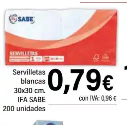 Cash Ifa IFA SABE Servilletas blancas oferta