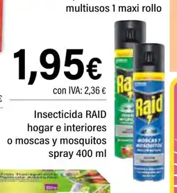 Cash Ifa RAID Insecticida hogar e interiores o moscas y mosquitos spray oferta