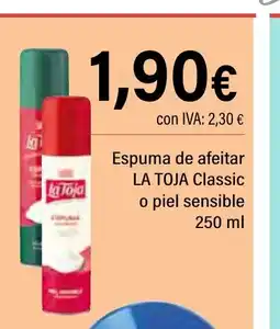 Cash Ifa LA TOJA Espuma de afeitar Classic o piel sensible oferta