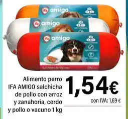 Cash Ifa IFA AMIGO Alimento perro salchicha de pollo con arroz y zanahoria, cerdo y pollo o vacuno oferta