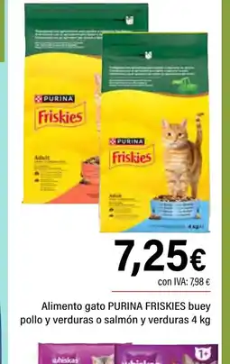 Cash Ifa PURINA FRISKIES Alimento gato buey pollo y verduras o salmón y verduras oferta