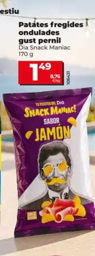 Maxi Dia DIA SNACK MANIAC Patates fregides ondulades gust pernil oferta