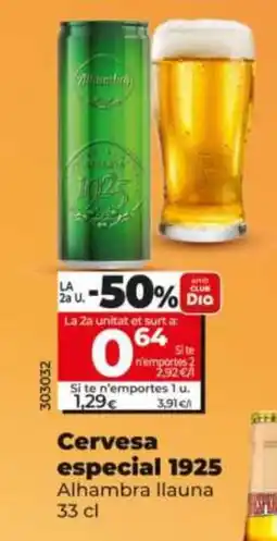 Maxi Dia ALHAMBRA Cervesa especial 1925 oferta