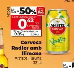 Maxi Dia AMSTEL Cervesa Radler amb llimona oferta