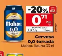 Maxi Dia MAHOU Cervesa 0,0 torrada oferta