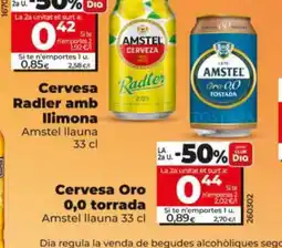 Maxi Dia AMSTEL Cervesa Oro 0,0 torrada oferta