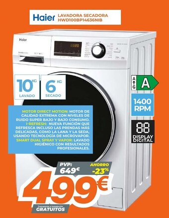 Pascual Martí Haier Lavadora Secadora HWD100BP14636NIB oferta