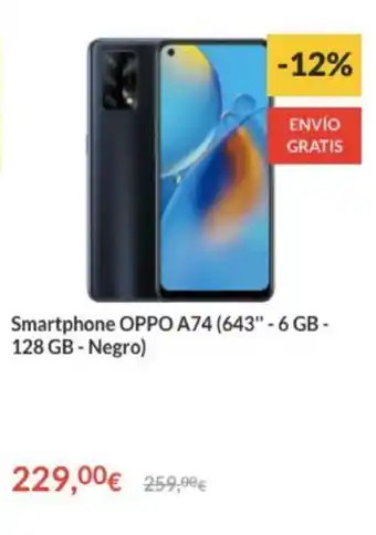 Worten Oppo A74 Smartphone (643" - 6GB - 128GB - Negro) oferta