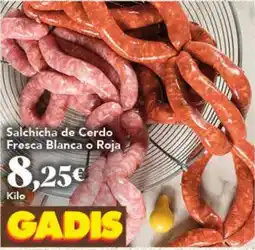 Gadis Salchicha de Cerdo Fresca Blanca o Roja oferta