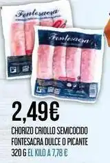 Claudio Fontecabras - chorizo criollo semicocido fontesaca dulce o picante oferta