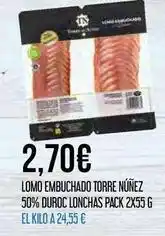Claudio Duroc - lomo embuchado torre núñez 50% duroc lonchas oferta