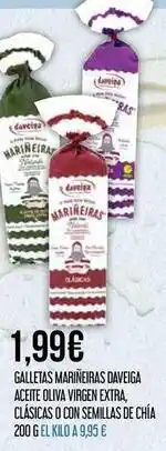 Claudio Daveiga - galletas marñierras daveiga aceite oliva virgen extra, clasicas o con semillas de chia oferta