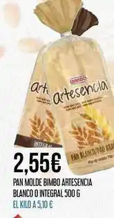 Claudio Blanco - pan molde bimbo artesencia o integral oferta