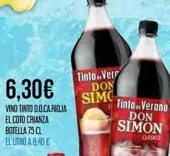 Claudio Don simón - vino tinto d.o.ca rioja el coto crianza oferta