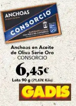 Gadis CONSORCIO Anchoas en Aceite de Oliva Serie Oro oferta