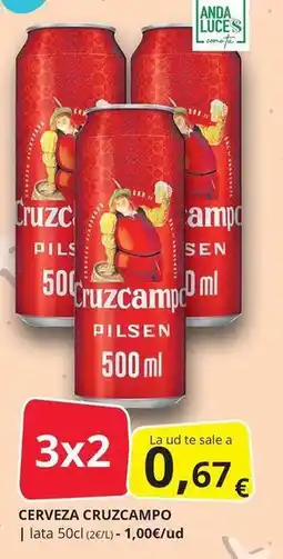 Supermercados MAS Cruzcampo - cerveza oferta