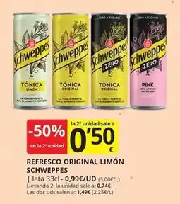 Supermercados MAS Schweppes - refresco original limon oferta