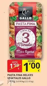 Supermercados MAS Gallo - pasta fina vegetales oferta