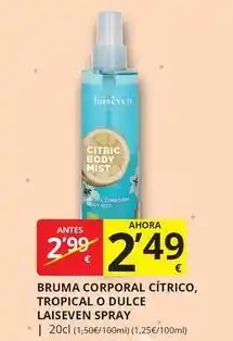 Supermercados MAS Tropical - bruma corporal cítrico, o dulce oferta