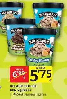 Supermercados MAS Ben & jerry's - helado cookie oferta