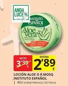 Supermercados MAS Instituto español - locion aloe o r.mosq oferta