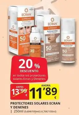 Supermercados MAS Ecran - protectores solares y denenes oferta