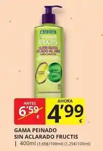 Supermercados MAS Garnier - gama peinado sin aclarado fructis oferta