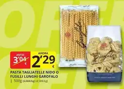 Supermercados MAS Nido - pasta tagliatelle o fusilli oferta