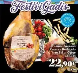 Gadis Coren - jamón serrano reserva reducido en sal al corte oferta