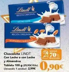 Gadis Lindt - chocolate con leche o con leche y almendras oferta