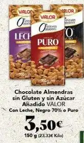 Gadis Valor - chocolate almendras sin gluten y sin azucar anadido oferta