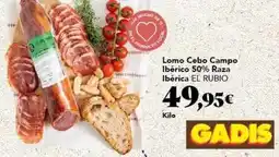 Gadis Rubio - lomo cebo campo ibérico 50% raza ibérica oferta